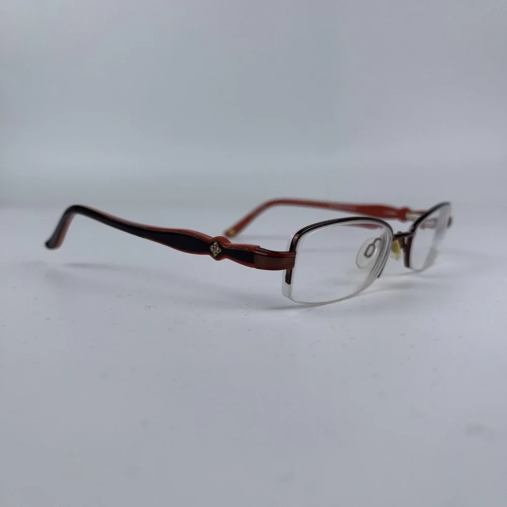BCBGMAXAZRIA Belinda Unisex Eyeglasses Frame Brown Plastic Half Rim 48-17-125 mm